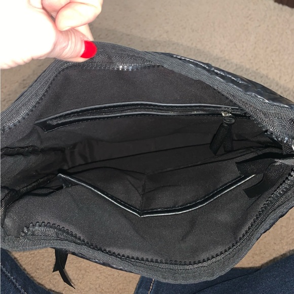 Nylon Puffy Crossbody Black Shiny * Strap Not Included - Picture 3 of 3